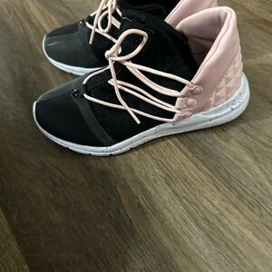 Kids Black and Pink Sneakers